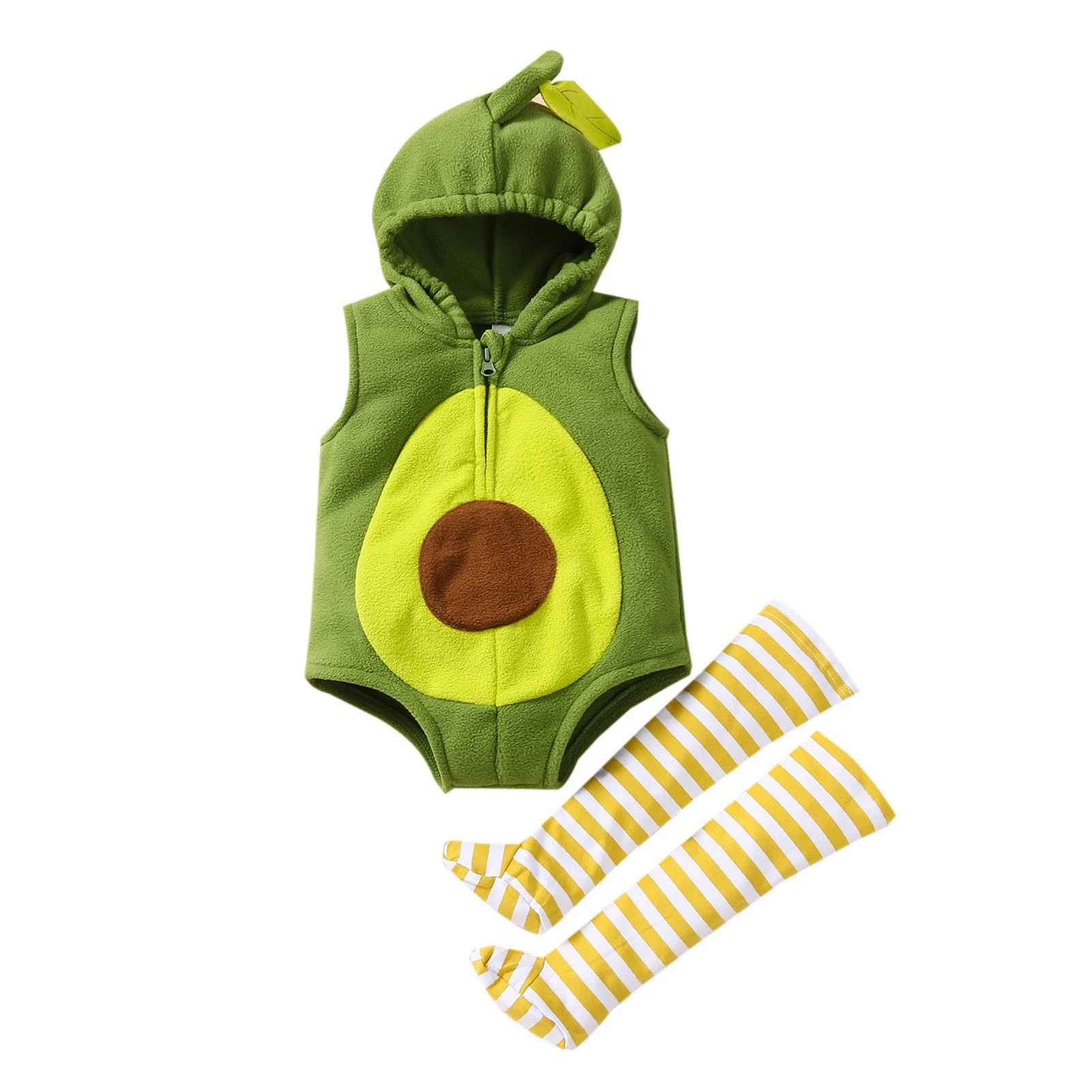 Baby Jumpsuit short sleeves newborn clothes comfortable cute avocado (No shoes)