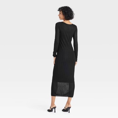 Women's Long Sleeve Sheer Maxi Sweater Dress - A New Day Black | eBay Women's Long Sleeve Sheer Maxi Sweater Dress - A New Day Black | eBay