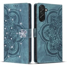 Diamond Flower Card Wallet Case Hot Girls Bag Flip Stand Cover For Various Phone