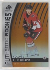 2017 SP Game Used Authentic Rookies Orange Rainbow 86/115 Filip Chlapik #129 5vt