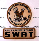 LOS ANGELES SWAT POLICE 2-PIECE SET BROWN SSI PATCH & VEST STRAP (PD5)