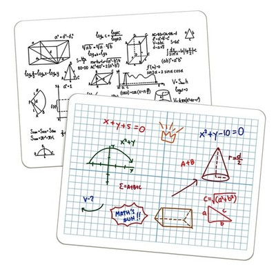 XY Axis Graph Dry Erase Board, 9'' x 12'' Double-Sided Coordinate Grid White 