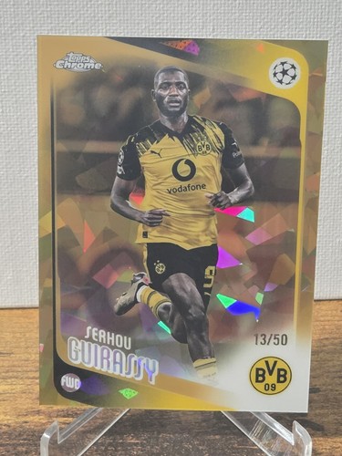 SERHOU GUIRASSY 2025-26 TOPPS CHROME UCC GOLD SAPPHIRE /50 Dortmund