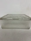 Fedarel Clear Glass Refrigerator Dish Whit Lid, 8x8x2.75 “no Chips No Cracks Vtg
