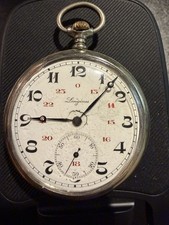 Longines antique open face pocket watch 24 hour dial