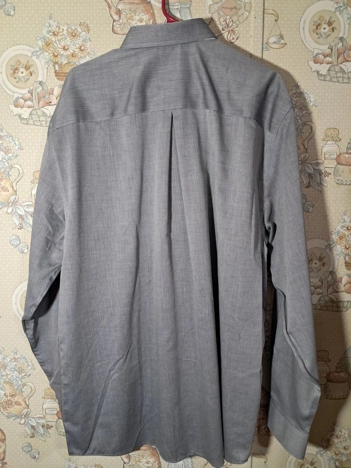 Cutter & Buck Longsleeve Shirt Men XL Cotton Blend Mini Herringbon MCW01879 Grey - Image 2 of 4