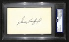 Sandy Koufax HOF Signed/Autographed 3x5 Index Card PSA/DNA Dodgers BA204633