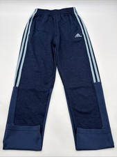 Adidas Climalite Sweatpants Boys L Blue Logo Embroidered Pockets .#45414