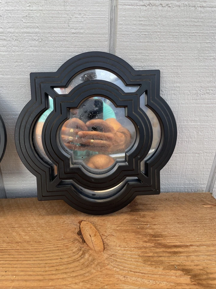 2 Architectural Accent Wall Mirror Black Frame  - Image 3 of 4