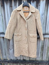 Vintage 1970s Eagle Wool Camel Hair Overcoat Made England Tan Size S/M Old Money