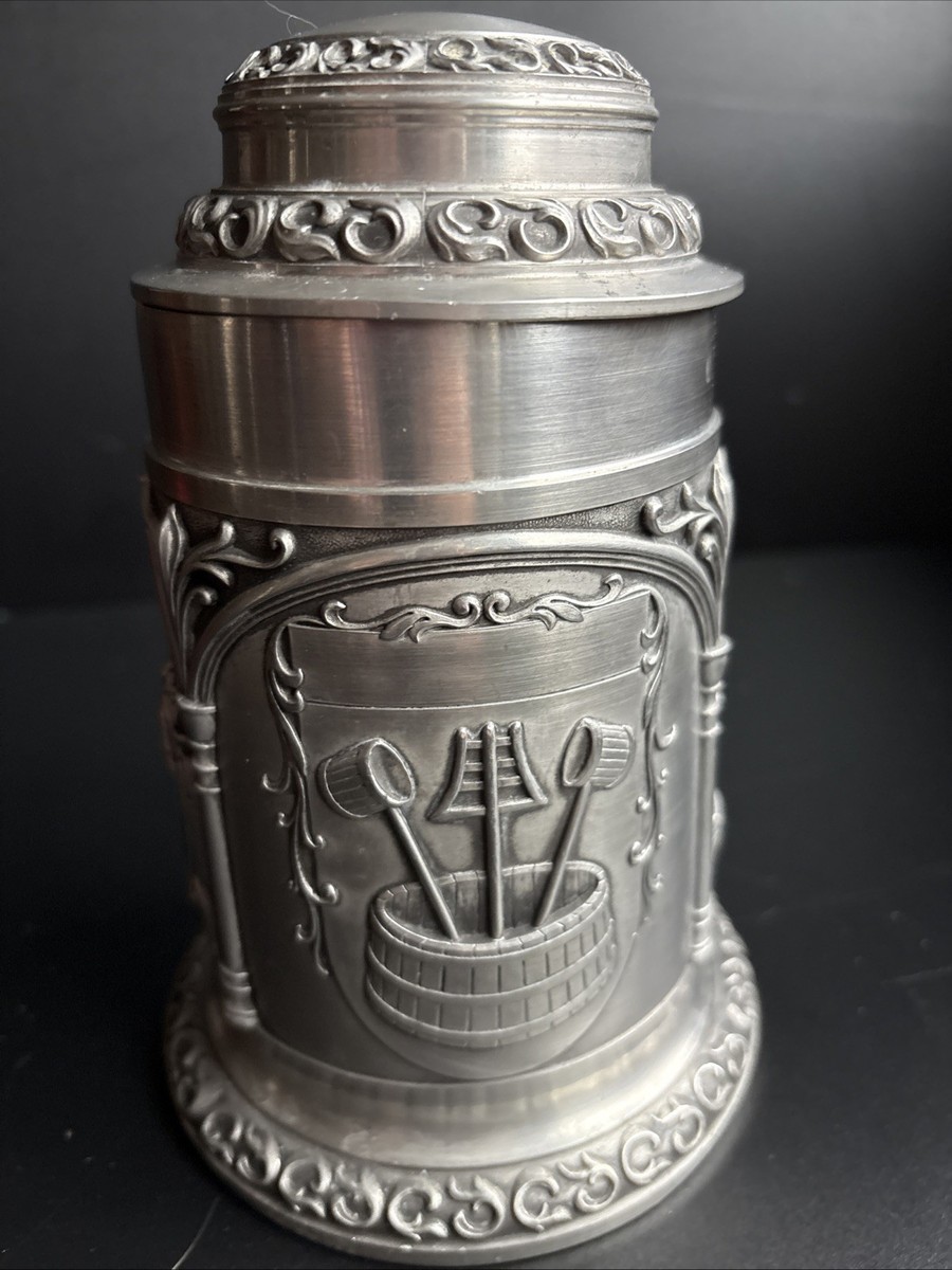 Pelz サイン Etain Garanti Pur ピューター 裸婦 錫花瓶 Artina SKS Zinn 95% Breweriana Pewter Stein 7” Germany | eBay