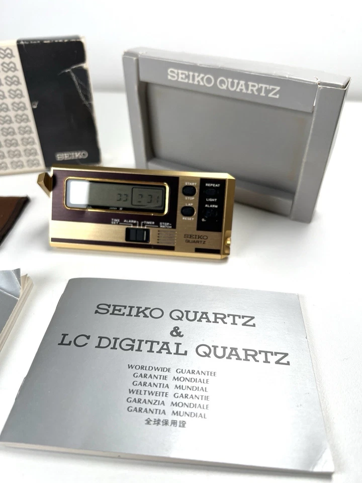 Seiko Digital Quartz Pocket Alarm da Viaggio Timer Japan With Box 74201 - Raro! - Immagine 2 di 4