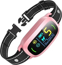 Dog Bark Collar, Rechargeable Smart Collar, Anti Barking Training Collar pink