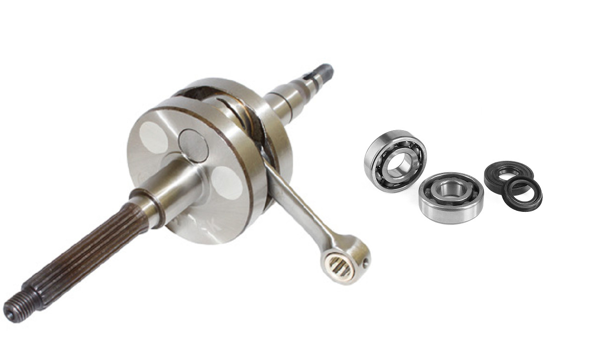 Vilebrequin renforcé avec roulements et joints spy Racing pour scooter MBK Booster Spirit 50cc