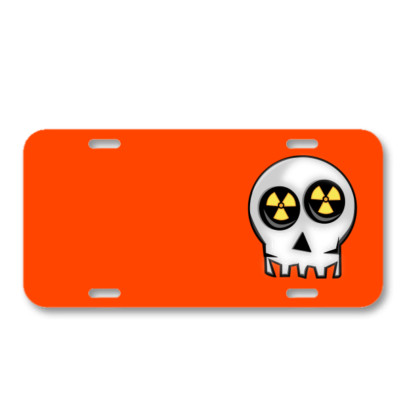 Skull Atom Energy Nuclear Power On License Plate Car Front Add Names