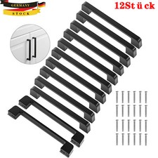 12 Stück Schwarz Möbelgriff Schrankgriffe Türgriffe Küchengriff Schubladengriffe