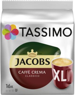 Tassimo Coffee Discs | Jacobs Crema Classic XL | 16 Pcs | Tassimo Coffee Pods