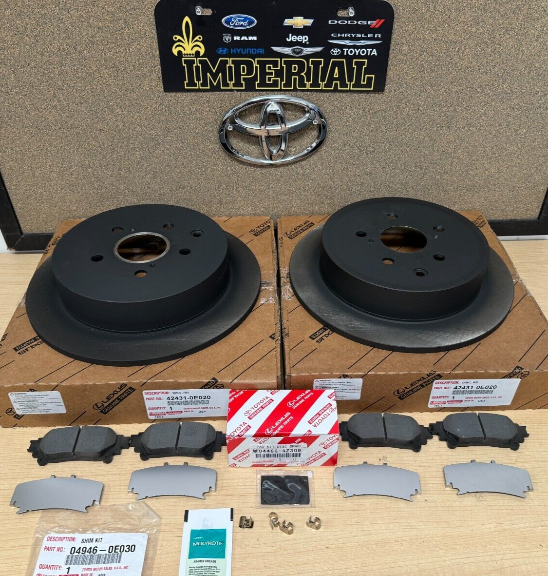 2010-2015 LEXUS RX350 RX450H REAR GENUINE OEM BRAKE ROTORS
