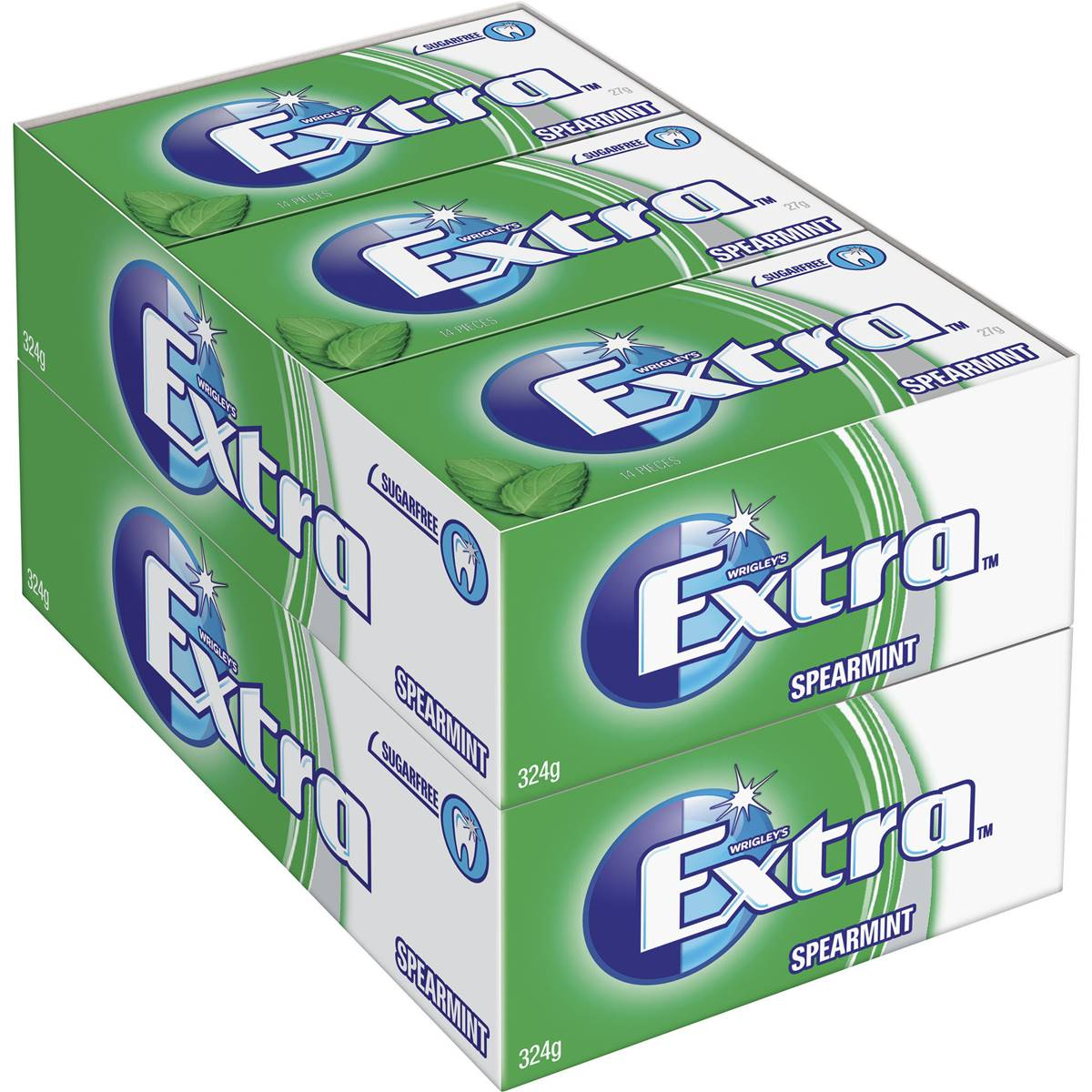 Wrigleys Extra Chewing Gum Spearmint Flavour 14 Pieces X 24 Pack