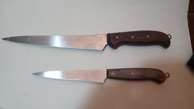 TWO VTG CHEFS KNIVES KARLSSON NILSSON ESKILSTUNA ROSTFRITT SWEDEN!