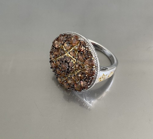 Jenipapo Andalusite & Zircon Cluster Star Design Ring 3.90 CTW 925 Silver Size 7 - Picture 12 of 19