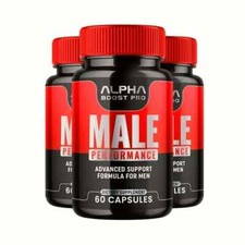 3-Pack Alpha Boost Pro Male Pills - Supports Vitality for Men - 180 Capsules