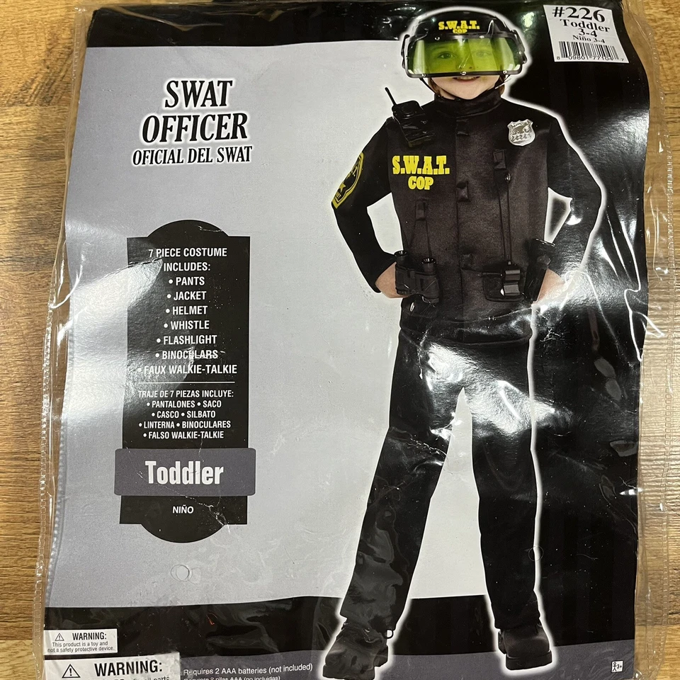 Disfraz de Halloween Swat Office Deluxe para niño pequeño talla 3-4 T vestido de lujo NUEVO Foto 3 de 4