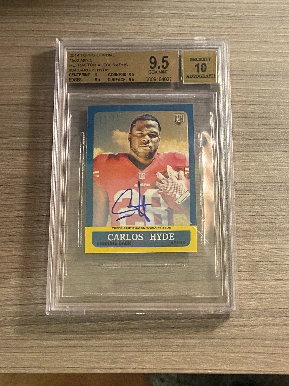 Carlos Hyde Topps Chrome 1963 Minis #34 Refractor