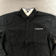 courvoisier  Shirt Men’s L Black Long Sleeve Button Up Bar Distillery Pub #3