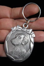 LABRADOR RETRIEVER LAB Flat 3-Dimensional Dog PEWTER KEYCHAIN Key Chain Ring Fob