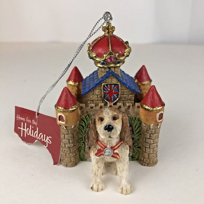Spaniel British Castle Crown Doghouse Ornament NEW