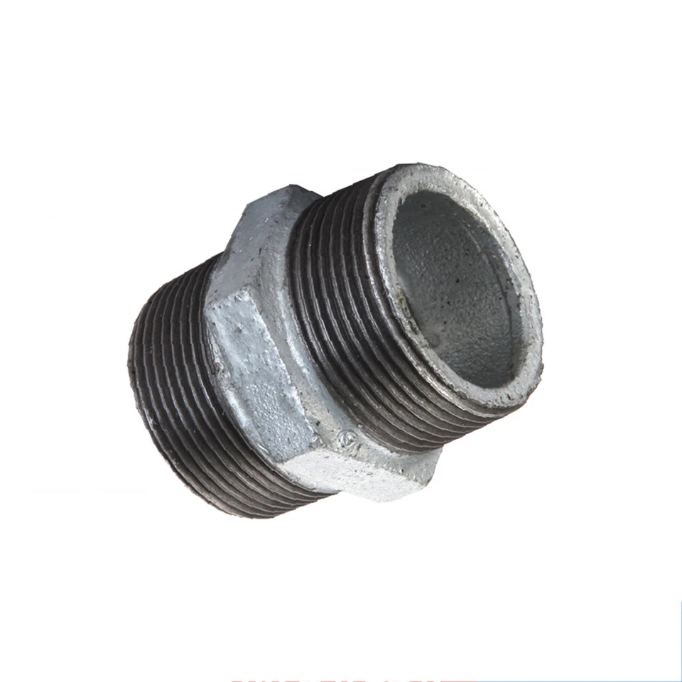 Hex Nipple Galvanized Steel Malleable Iron Pipe Fitting BSP 1/2-3" Thickening - Image 2 of 4