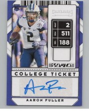 2020 Contenders Draft Picks Ticket #323 Aaron Fuller. RC Auto Football V98672