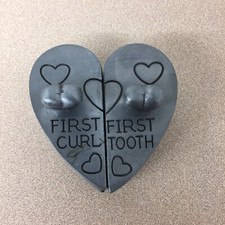 Baby Keepsake Heart Piece Together First Curl First Tooth All Metal EUC AR110