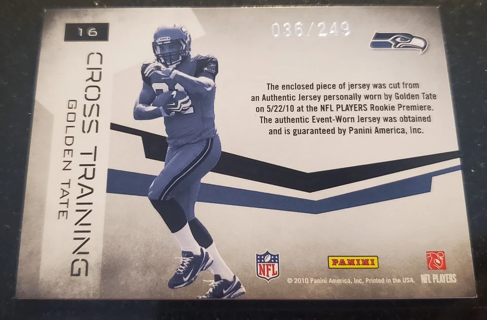 2010 Rookies and Stars Longevity Crosstraining Jersey #16 Golden Tate /249 - Image 2 of 2