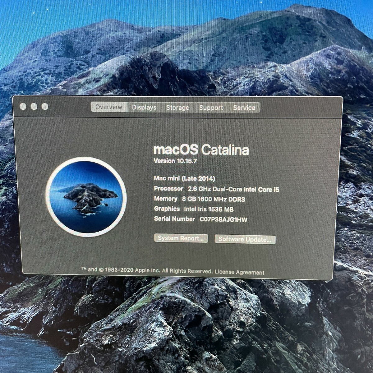 2014 Mac Mini 2.6GHZ i5 8GB RAM 1TB SSD Hard Drive macOS Catalina