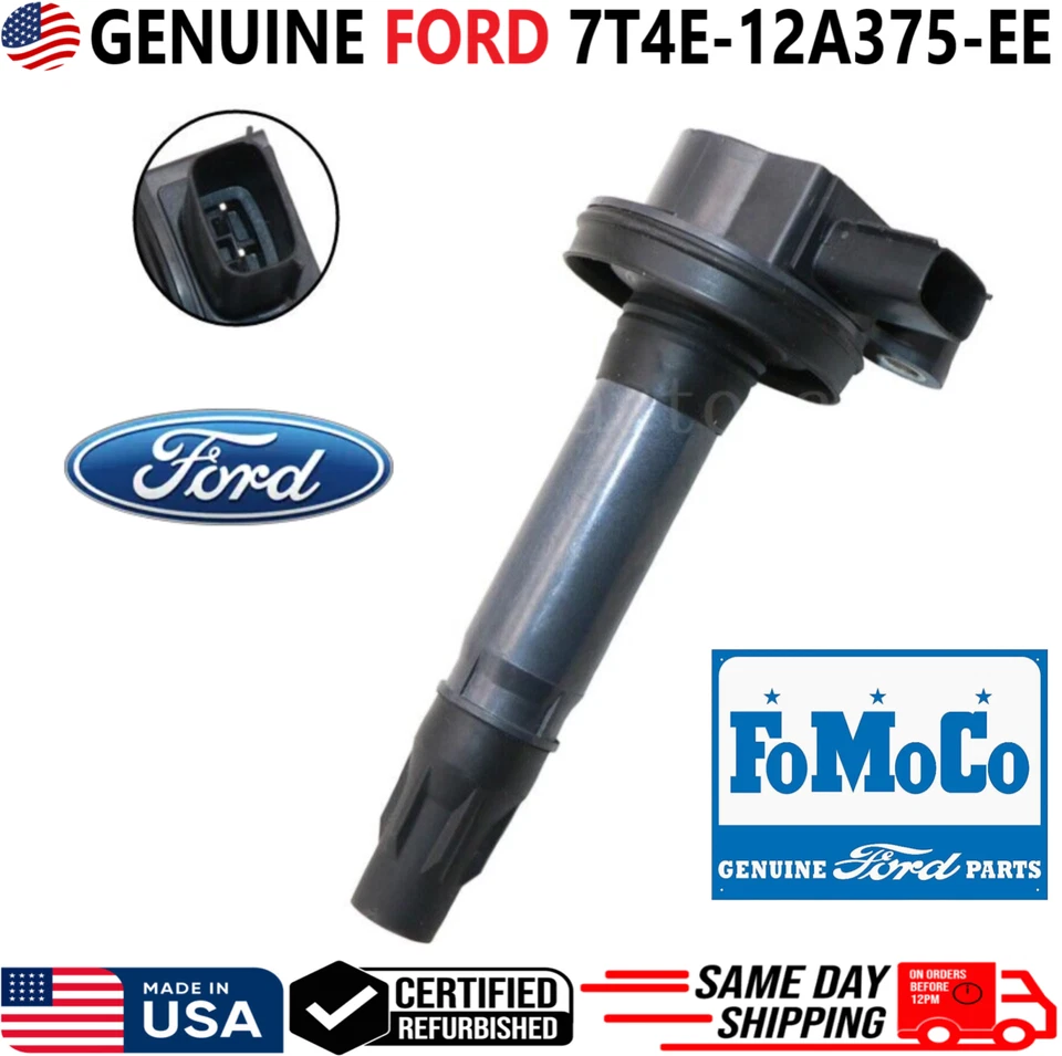Подлинные катушки зажигания FORD x6 для 2007-2019 Ford Lincoln Mazda, 7T4E-12A375-EE - Изображение 2 из 4