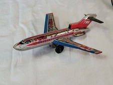 Antique Tin Lithograph TWA Boeing Toy Airliner 747 Japan Airplane Vintage