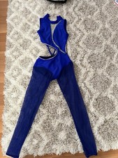 Custom-Rhinetone Blue Unitard Dance Costume, Never Worn, Women  s Small Plus Bag