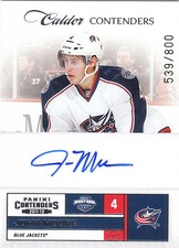 2011/12 Panini Contenders John Moore Calder autograph 539/800 Blue Jackets
