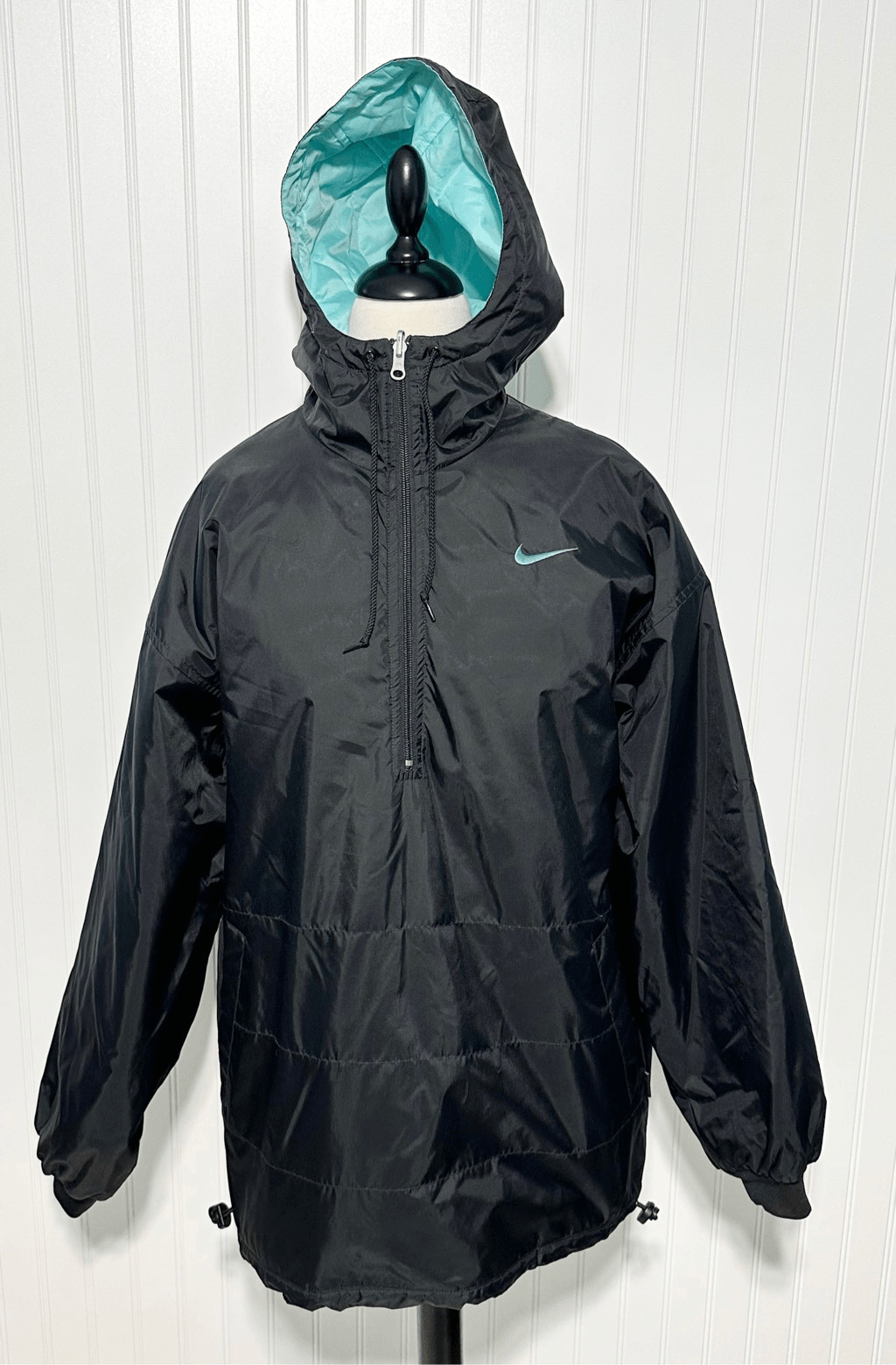 Nike Women's Vintage Half Zip Reversible Hooded Windbreaker Jacket Blue Medium image 2