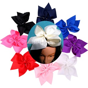 Girl's 1 Pc 10"" Big Hair Bows Ribbon Clips Double Layer