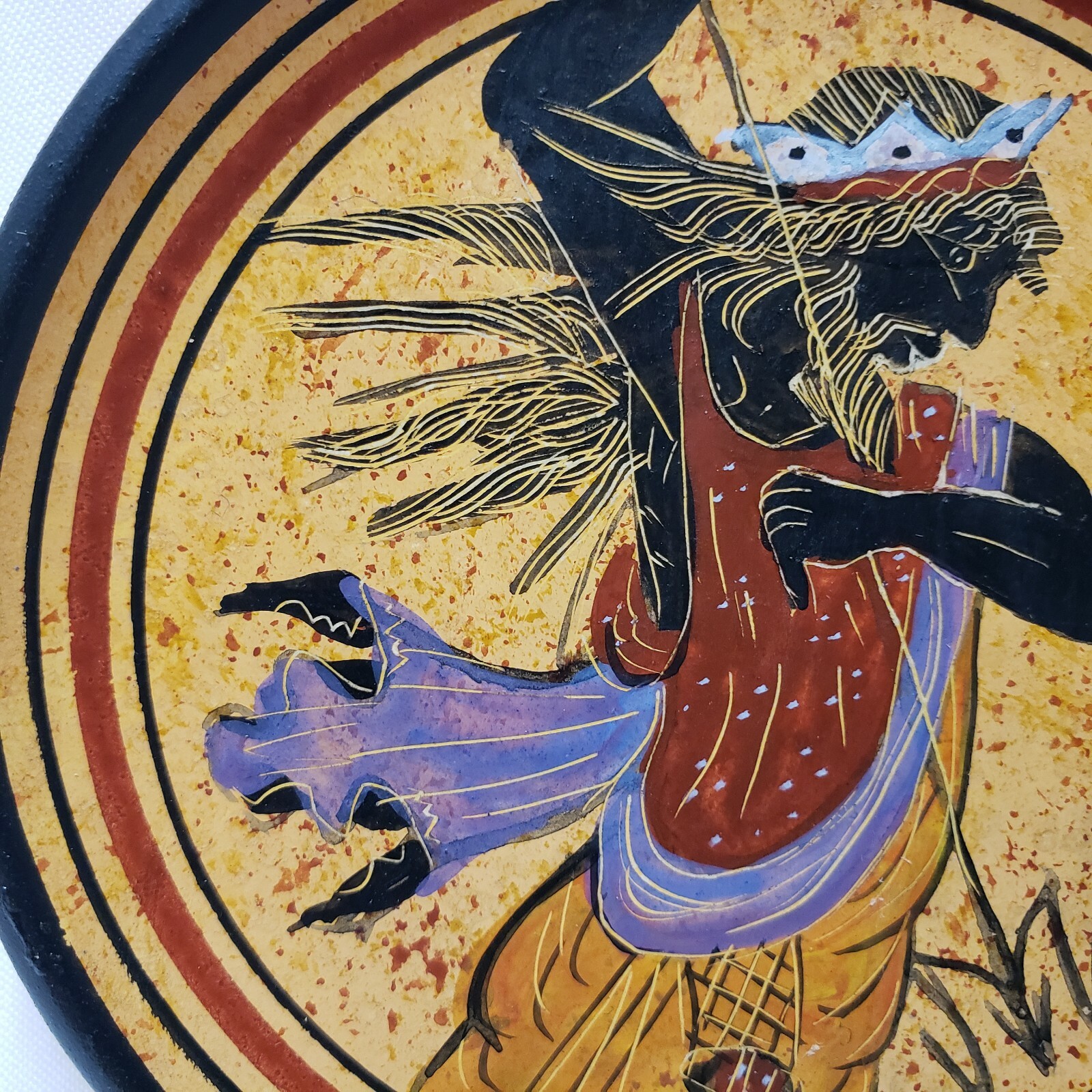 Poseidon God of The Sea Neptune Ancient Greek Hand Painted Art Pottery ...