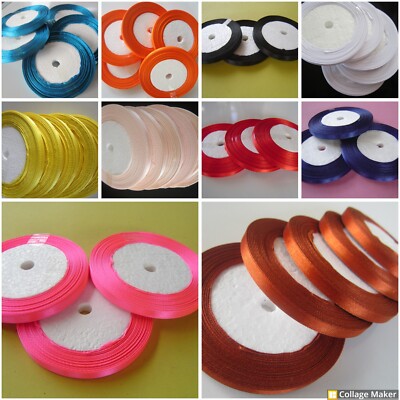 3/6/12/25mm Satinband Schleifenband 50/36/18/10Meter Dekoband Geschenkband DE