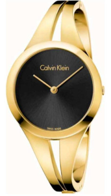 New Swiss Made CALVIN KLEIN Addict Black Dial Small Bangle Ladies Watch