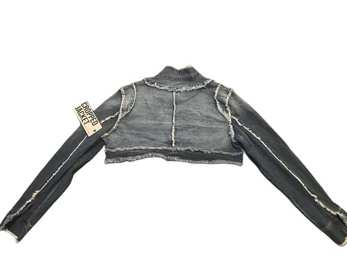 cropped denim jacket women medium nwt - Picture 4 of 4