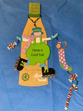 Snowman Aluminum Wine Bottle Charm HAVE A COOL YULE