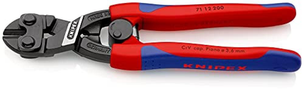 (TG. 200 mm) Knipex Cobolt Tronchese a Doppia Leva Bonderizzata Nera, Rivestiti