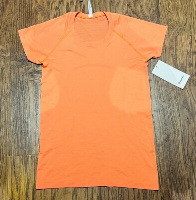 NEW Women Lululemon Swiftly Tech Short Sleeve 2.0 Orange Soda Size 6 & 8 