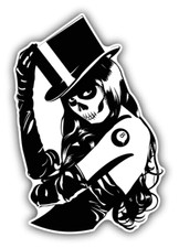 Sugar Skull Tattoo Girl Car Bumper Sticker Decal